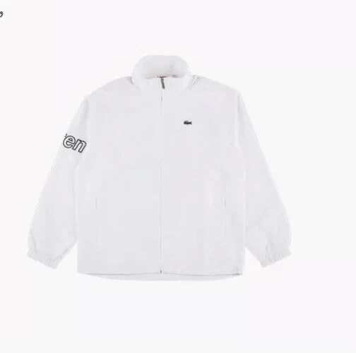 Veste de piste blanche Supreme Lacoste SS17 !! Taille moyenne !! Neuf avec étiquettes !!D/S extrêmement rare !