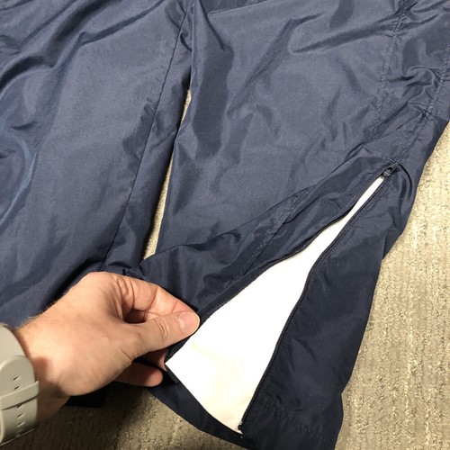 Vintage Y2K Nike Baggy Windbreaker Track Pants Size XL Navy Blue Lined Zip Ankle - Picture 9 of 13