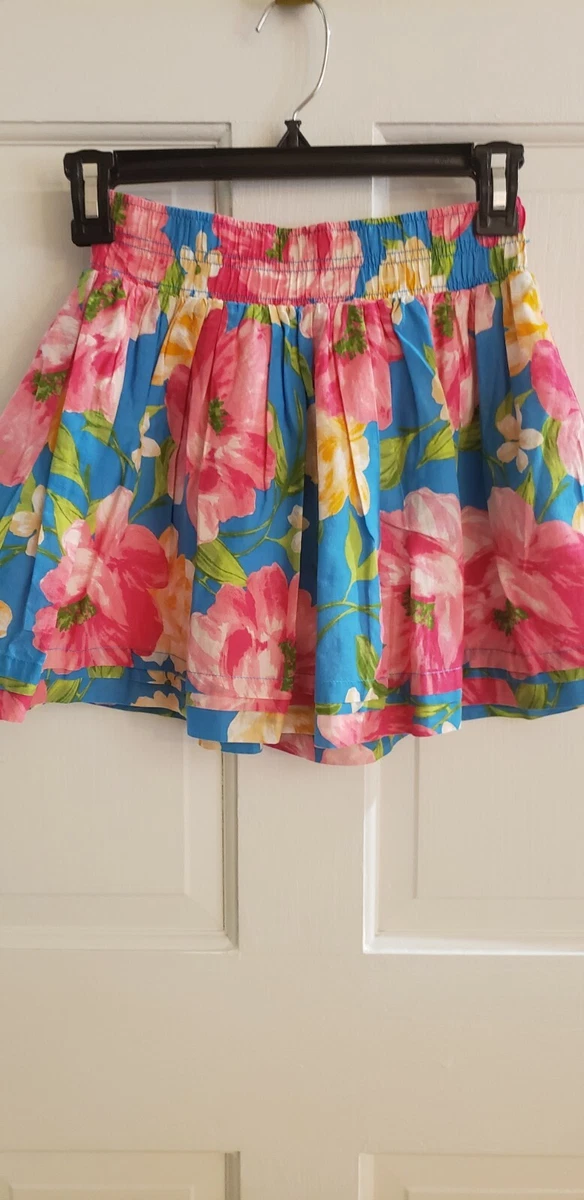 HOLLISTER OUTFITTERS WOMEN S JUNIOR SIZE XSMALL MULTI COLORED FLORAL SKIRT