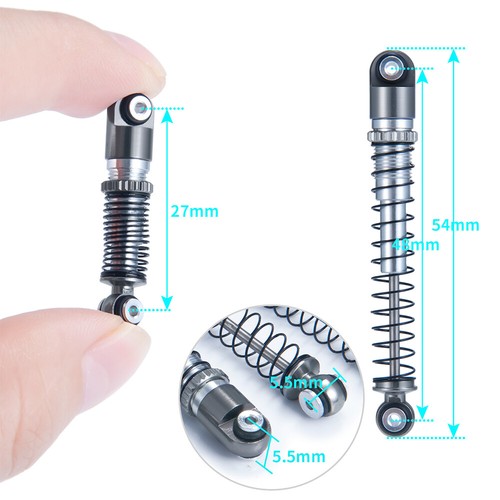 Amortiguador amortiguador roscado aluminio con resortes 48MM para 1/24 RC Axial SCX24 - Imagen 3 de 24