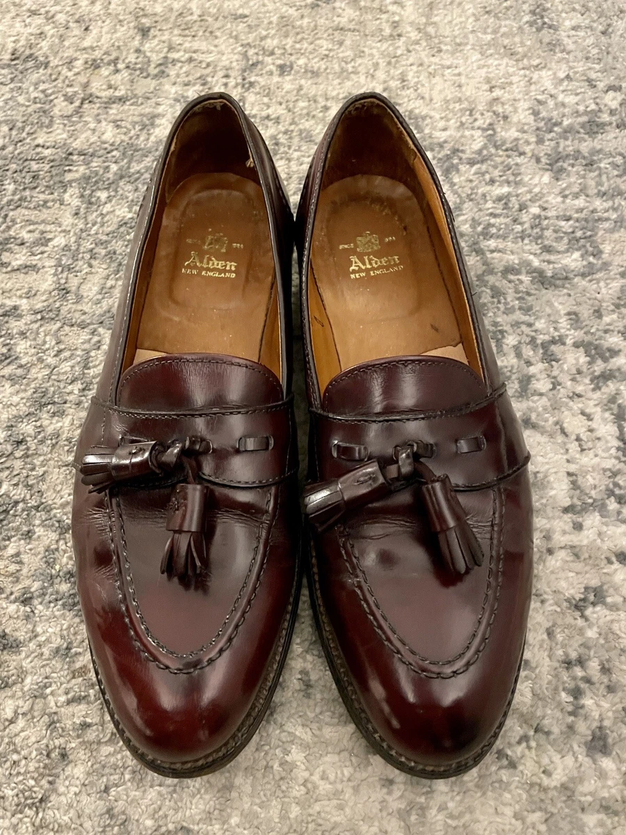 Alden 693 Burgundy Calfskin Leather Tassel Loafers Men’s Shoes Size 11a/c