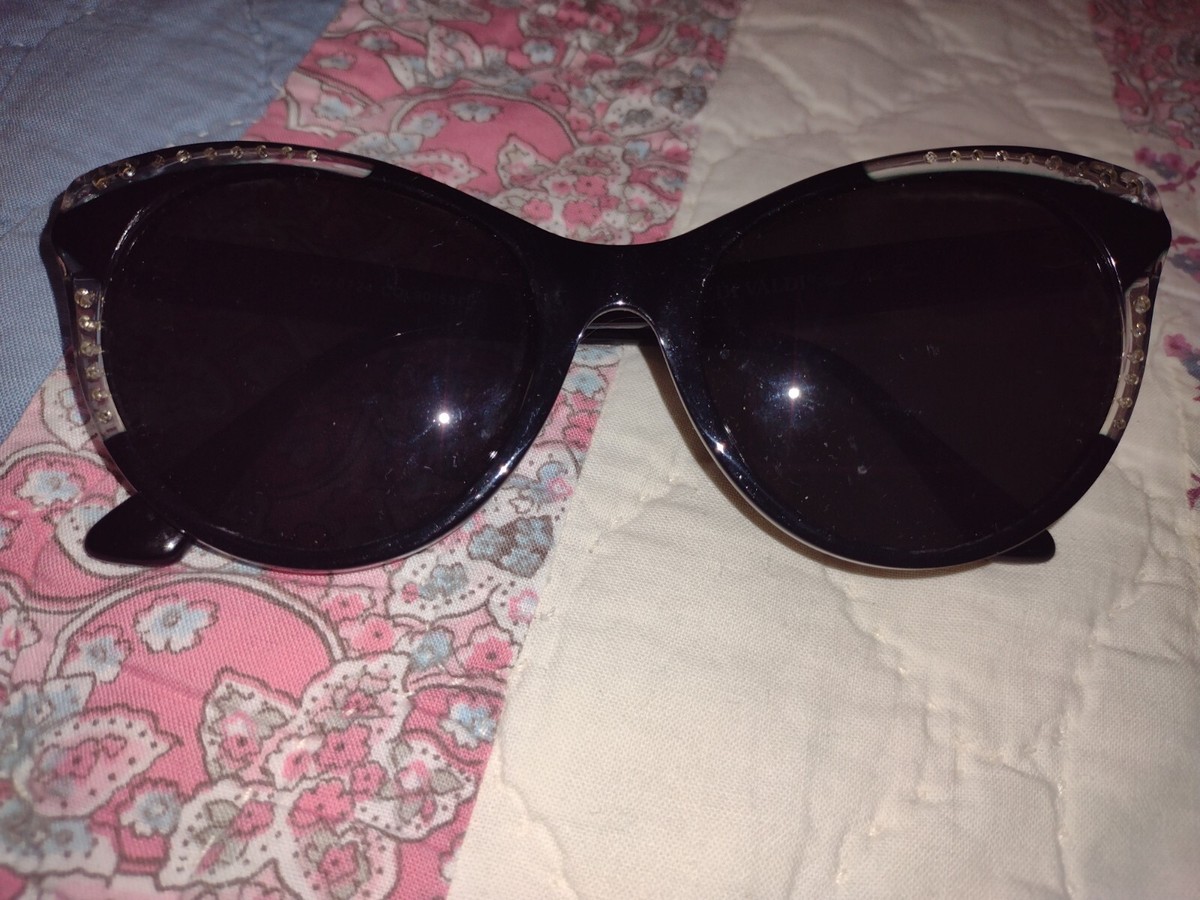 Di Valdi DV0193 Women\'s Cat Eye Sunglasses Black F Polarized Gradient pre owned Salvatore Ferragamo Women main image 4