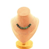 Mineralien Und Edelsteine. Halskette 10 Perlen Moosachat 8 Mm. Kette Aus