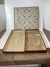 Vintage 1953 SCRABBLE Complete Selchow & Righter Crossword Board Game in Box