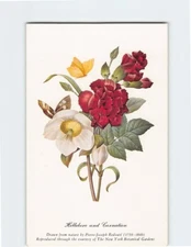 Postcard Hellebore & Carnation by Pierre-Joseph Redoute