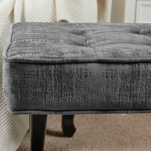 Taburete otomano tapizado de terciopelo para pies asiento de tocador con moderno metal X-Pag 17"" H - Imagen 106 de 107