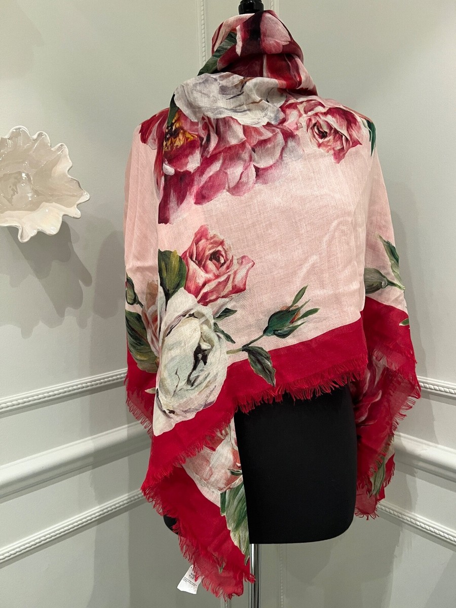 スカーフ DOLCE & GABBANA Cashmere and silk foulard Rosa DOLCE & GABBANA Pink Cashmere & Silk Floral Print Scarf - 18