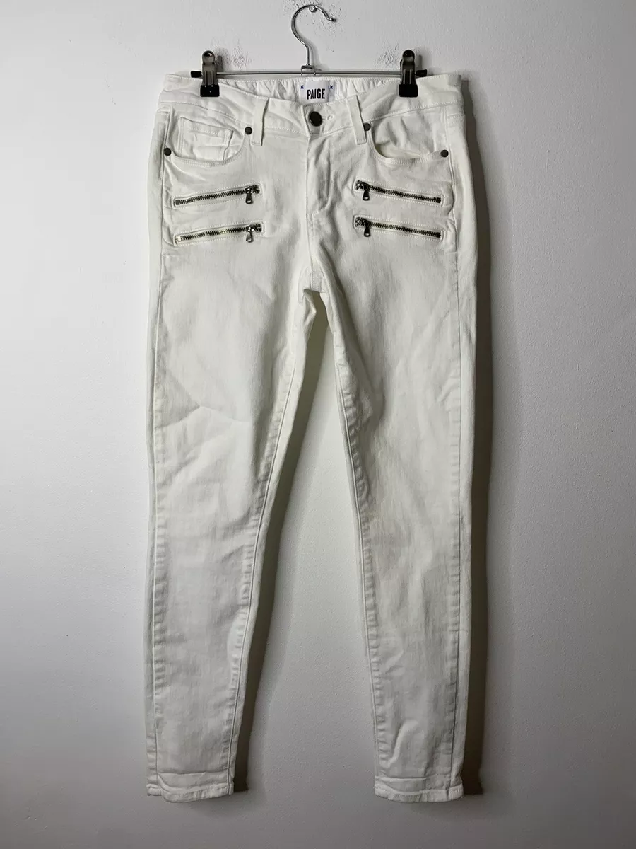 White jeans design sales