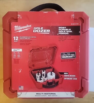 Milwaukee Tool 49-22-4143 12 Pc. Hole Dozer Plumber's Bi-Metal Hole Saw Set