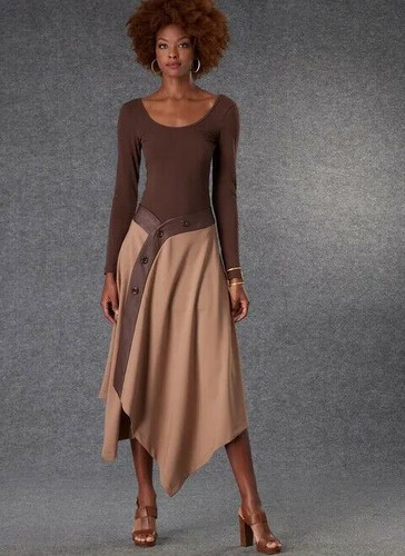 Vogue Sewing Pattern 1787 Misses 16-24 Easy Wrap Skirt with Asymmetric Front - Picture 5 of 7