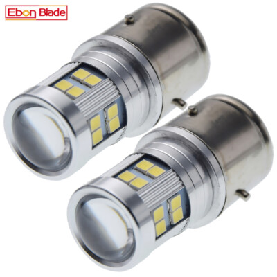 2 X 12 Volt LED BA21s Single Contact Light Bulb Vintage Classic Car 12V White