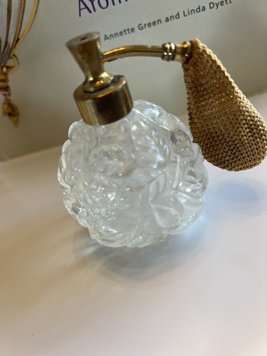 Vintage Irice Opalescent Floral Cut Glass Irice Round Perfume Bottle French - Picture 5 of 9