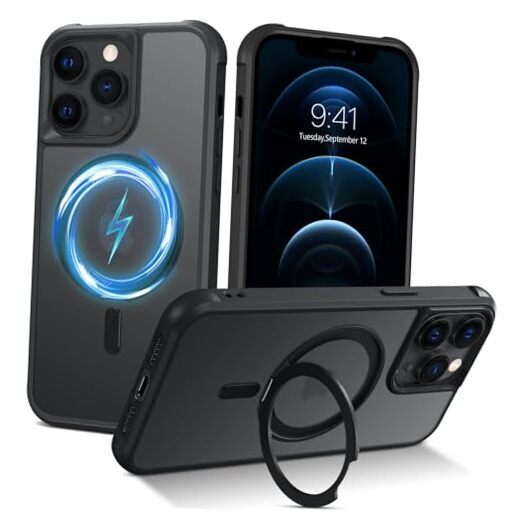 Magnetic iPhone 12 Pro Max Case, Phone Case iPhone 12 Pro Max with Z676-Black