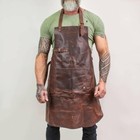 Apron Leather Butcher Chef Bbq Woodworking Brown Workwear Cooking Men Blacksmith
