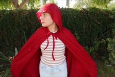 NEW Sparkle cape Halloween costume witch little red ridding hood Adult Women   