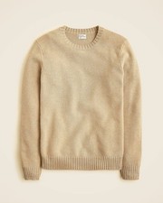  118 J. Crew Men Premium Basket-stitch Cotton Crewneck Sweater Heather Saddle L