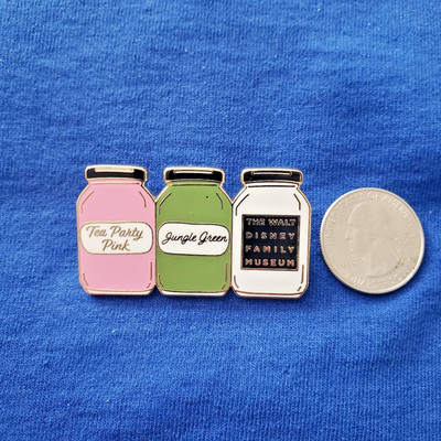 Walt Disney Family Museum Paint Jars Pink Green White Tea Party DISNEY PIN