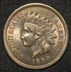 1890 Indian Head Cent - Uncirculated Beautiful Golden Brown Specimen