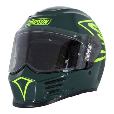 Simpson Motorcycle Speed Bandit Full Face Helmet 12 O'Clock Green Medium