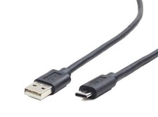 Gembird CCP-USB2-AMCM-1M USB 2.0 auf Type-C Kabel (AM/cm), 1 m Schwarz
