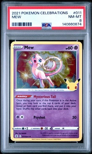 2021 POKEMON CELEBRATIONS #011 MEW PSA 8