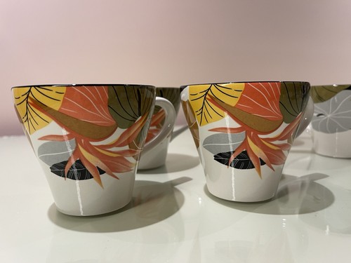 6pc SET SANGO The Larry Laslo Collection Birds Of Paradise MAUI 2001 Cups Mugs - Picture 2 of 10
