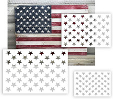 American Flag 50 Star Stencil Template, 6 Pack Reusable Star Stencils