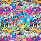 Character Lisa neon horse alien 100% cotton woven fabric 10"x55" 1218542 REMNANT