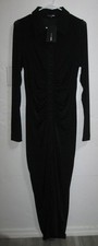 Fashion Nova 1X Silky Smooth Long Sleeve Slinky Bodycon Dress - Black NWT