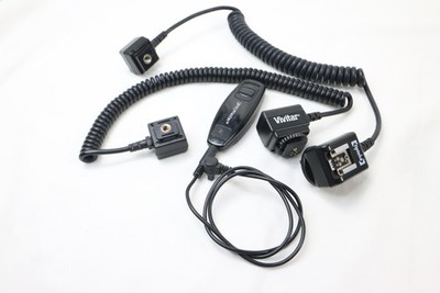 TWO Off-Camera Hot Shoe Adapter Flash Cords For Canon - Vivitar and Opteka
