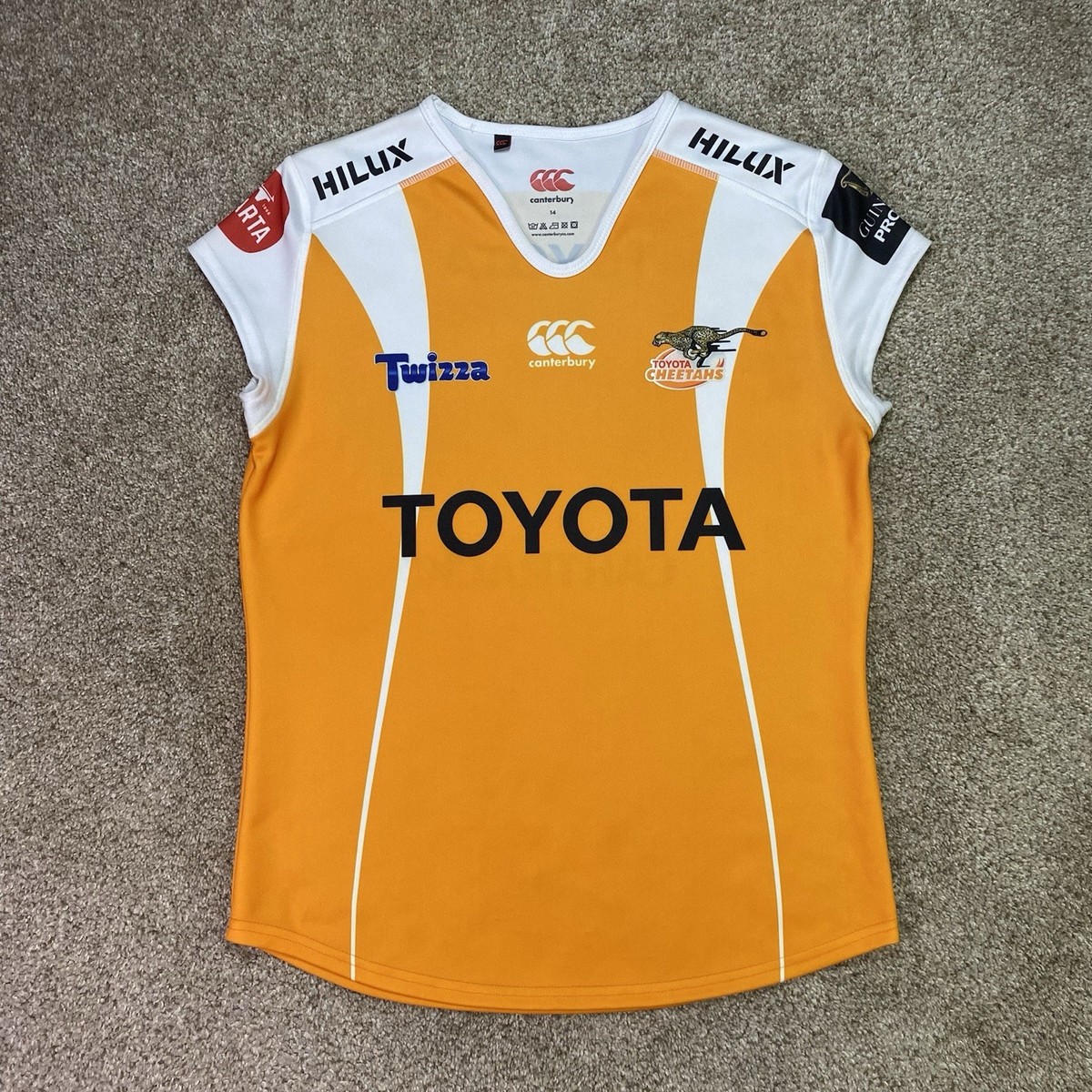 Toyota Cheetahs Rugby Jersey Women Sz 14 Free State South Africa