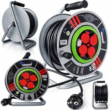 Cavo Avvolto 50M 3X2,5Mm Prolunga Giardino Costruzione Avvolgimento IP44 Metallo