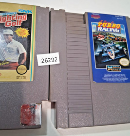2 retro Nintendo video games NES Fighting Golf, Al Unser Jr turbo   wt11   26292
