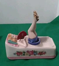 1940s Naughty Nodder Ashtray Lady Moving Legs & Fan G Nov. Co. Japan Patent TT 