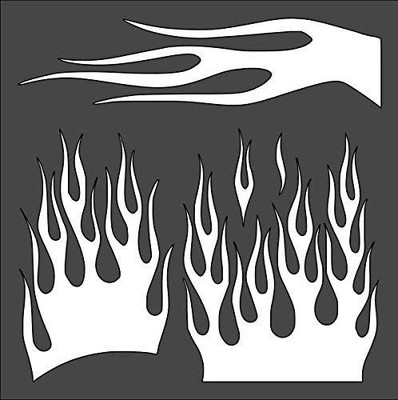 Custom Cut Flames Design Stencil for Arts & Crafts - StencilAir