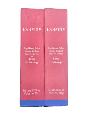 (2) Laneige Lip Glowy Balm, Berry Fruits Rouge 0.35 Fl Oz Ea - NIB - FAST SHIP