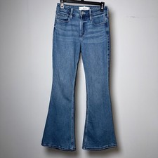 Hollister High Rise Flare Jeans Medium Wash Denim Size 2R W26 Regular