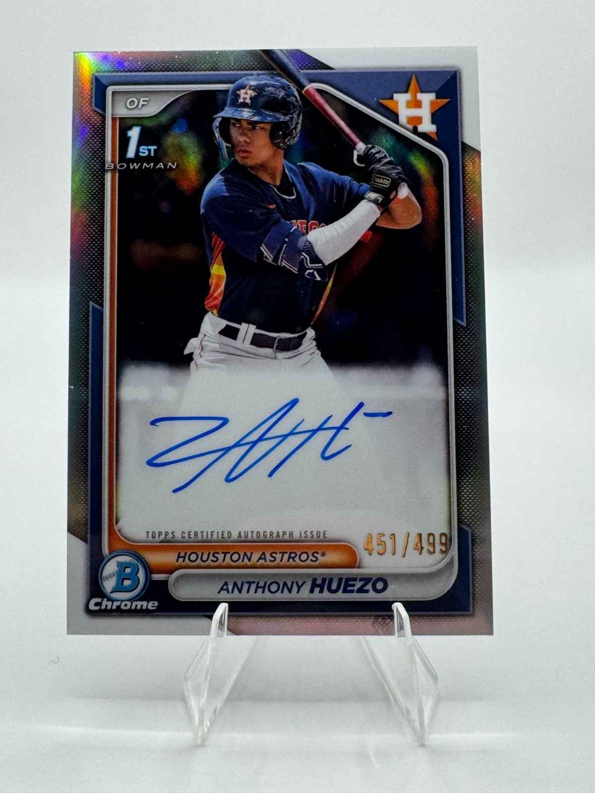 2024 Bowman Chrome 1st Anthony Huezo Auto  /499 Refractor Houston Astros