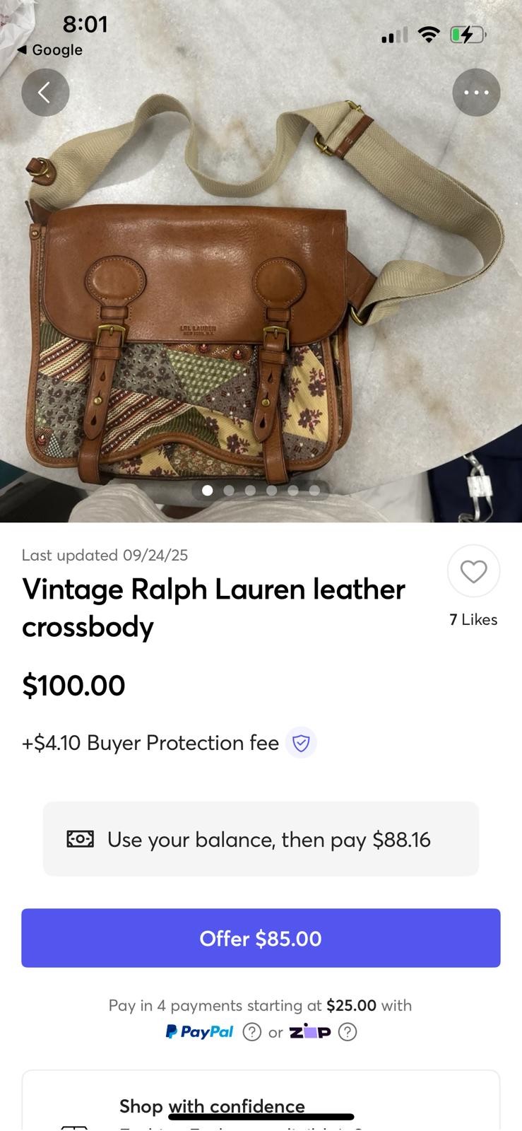 LRL RALPH LAUREN LEATHER MULTI PATCHWORK CROSSBOD… - image 8