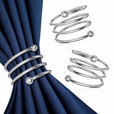 Silver Napkin Rings Set of 8 &ndash; Elegant Napkin Ring Holders, Sturdy Metal H