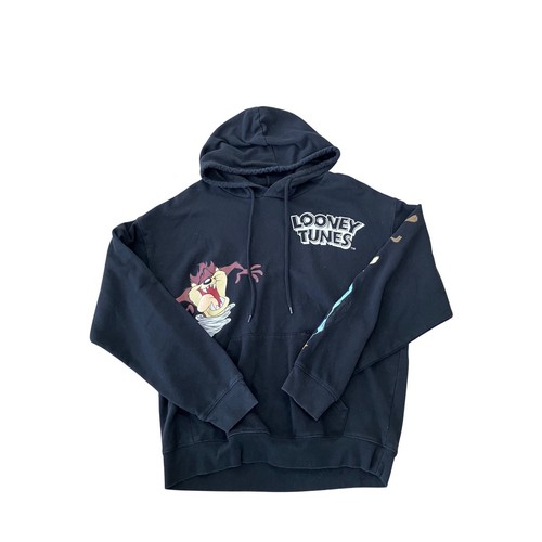 Looney Tunes Black Graphic Hoodie Taz Marvin The Martian Bugs Bunny Large