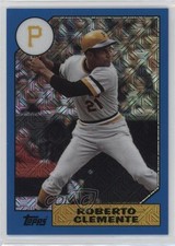 2017 Topps Silver Pack 1987 Design Chrome Blue 46/115 Roberto Clemente HOF g2u