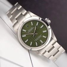 Rolex Oyster Perpetual 31mm Stainless Steel Green Motif Dial Watch Ref 67480 10