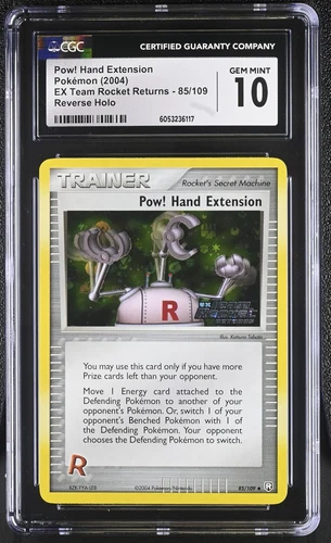 CGC 10 Pow! Hand Extension Team Rocket Returns 85/109 Holo STAMPED Pokemon