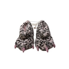 Leopard Plush Claw Slippers Kids Size S 13 to 1 Pink