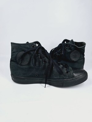 Converse All Star High Tops All Black Schnürschuhe UK Größe 7