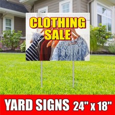CLOTHING SALE Yard Sign with H-Stakes Discount Big Sale Shop CLEARANCE SALE