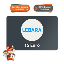 Lebara 15&euro; Euro Guthaben Digital Auflade Code Geschenk Gutscheincode E-Mail