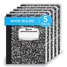 Composition Notebook Wide Ruled 5 Pack, 200 Pages 100 Sheets , 9-3/4 x 7-1/2...