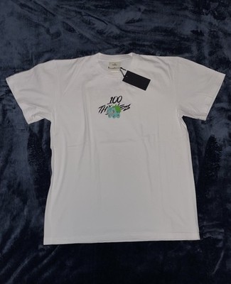 100 Thieves x Pokémon Collab Bulbasaur Core T-Shirt   White (Size Medium)